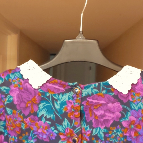 Dressing for Two Vintage Teal & Purple Dress - Picture 3 of 4